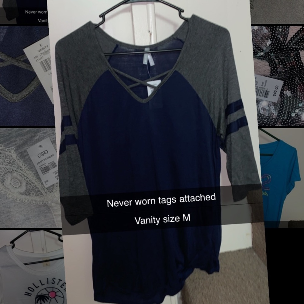 Quarter sleeve shirt with cross chest